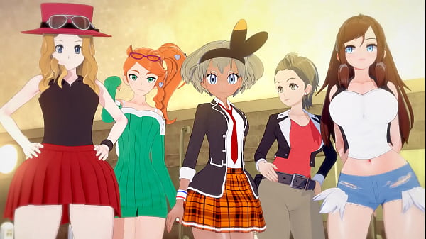 Sex party with 5 Pokemon Girls (Serena Sonia Hilda Bea and Alexa )